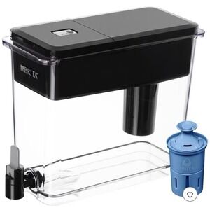 Brita Extra Large 27 Cup Ultramax Filtered Water Dispenser Jet Black Clear EUC